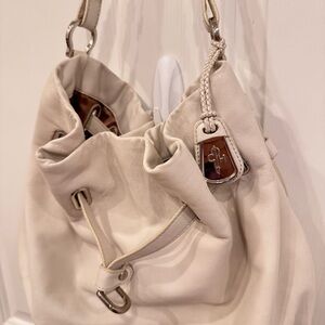 Cole‎ Haan off white bucket Leather Chic Designer Shoulder Bag